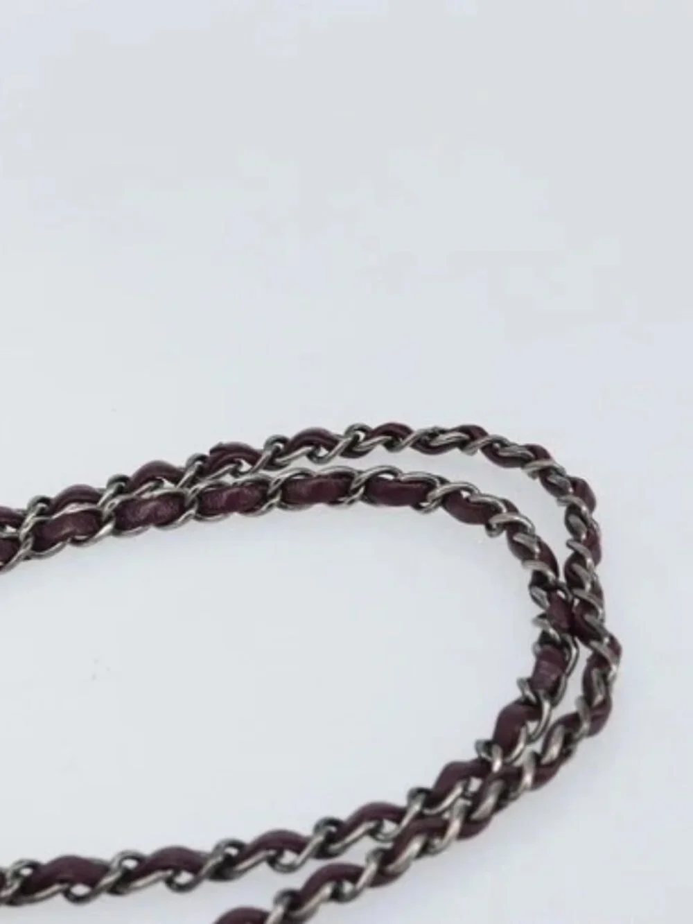 CHANEL Chain Shoulder Bag Suede Purple CC Auth